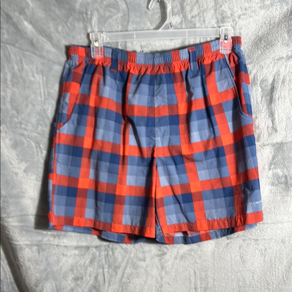 Columbia swim trunks men large Plaid swim Shorts Performance fishing gear